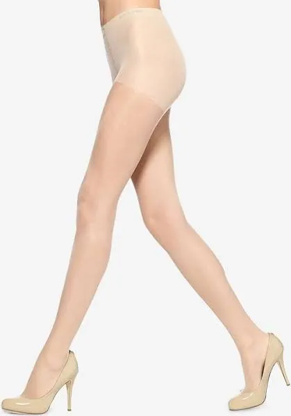 HUE Essential Solutions Age Defiance Control Top Pantyhose sz 4 Natural Den 20