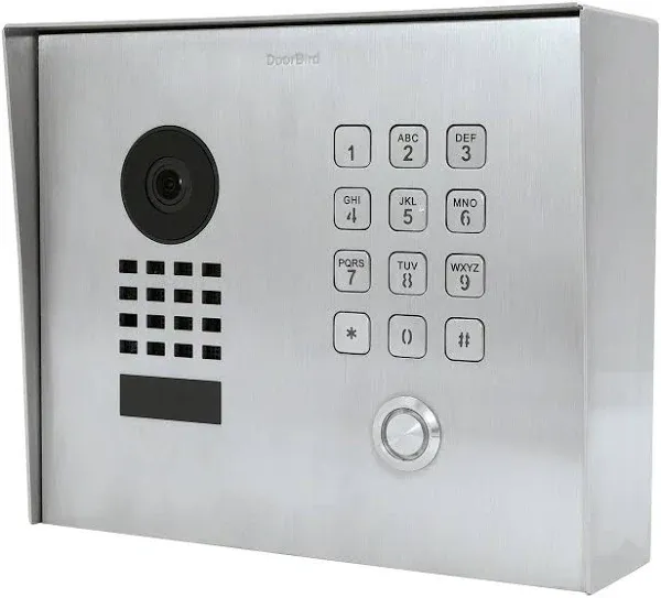 DoorBird IP Video Door Station D1101KH Modern, Surface-Mount, Stainless Steel V2A, Brushed, Surface-mounting