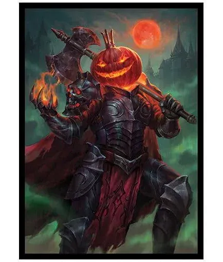 Fantasy North - The Pumpkin King - 100 Smooth Matte TCG Trading Card Sleeves - Fits Magic MTG Commander Pokemon and Other Card Games - Playing Card Sleeves