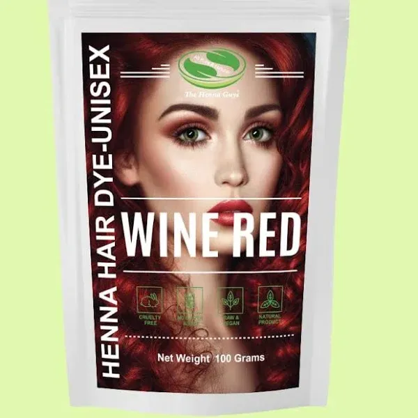 Wine Red Henna Hair & Beard Dye/Color - 1 Pack - The Henna Guys