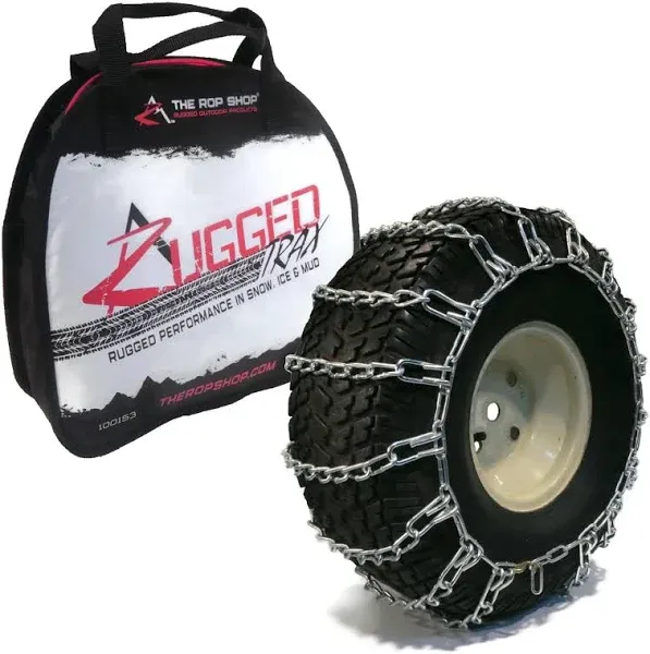 The ROP Shop | Pair of 2 Link Tire Chains 23x10.5x12 for Snow Blowers, Lawn & Garden Tractors, Mowers & Riders, UTV, ATV, 4-Wheelers, Utility Vehicles