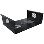 Oeveo | Under Desk PC Mount 654 |16W x 5H x 11D | Black Steel Under Desk Mount for PC | Made in America