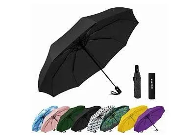 Goothdurs Automatic Mini Travel Windproof Umbrella Compact Auto Open/Close Small Lightweight Folding Rain Umbrellas for Women Men