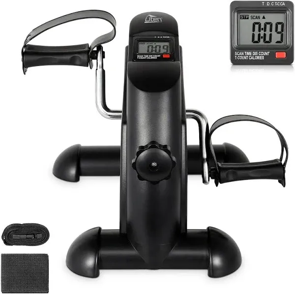 Uten Mini Exercise Bike, Under Desk Bike, Arm & Leg Peddler Machine with LCD Screen Displays, Portable Cycle