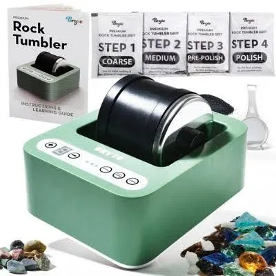 Rock Tumbler Mint, 3 Speeds &amp; Digital 9-Day Polishing Timer, Dual Injection, ...