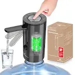 Universal Water-Bottle Pump Dispenser 5-Gallon: KitchenBoss Foldable Automatic Water Bottle Pump, Portable Electric Drinking Water Pump USB Charging