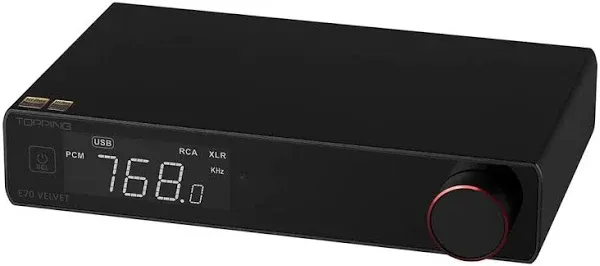 Topping E70 DAC Preamp Audio Decoder- ES9028PRO Bluetooth5.1 LDAC Hi-Res XU316 32Bit/768kHz DSD512 BT/USB/Coax/Opt Inputs RCA/XLR HiFi Stereo Digital-to-Analog-Convertor (Black)