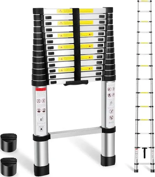 20.3 FT Telescoping Extension Ladder Heavy Duty 330 lbs Load