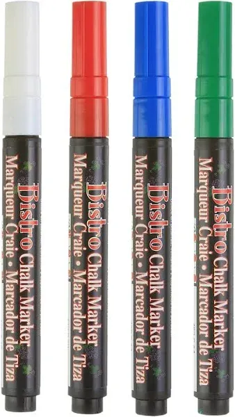 Marvy® Uchida Bistro Fine Point Primary Chalk Markers (Red, White, Blue, Green)