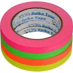 ProTapes Pro Spike Stack Fluorescent Cloth Tape Set (Four 1/2" x 60' Rolls, Orange/Pink/Yellow/Green)