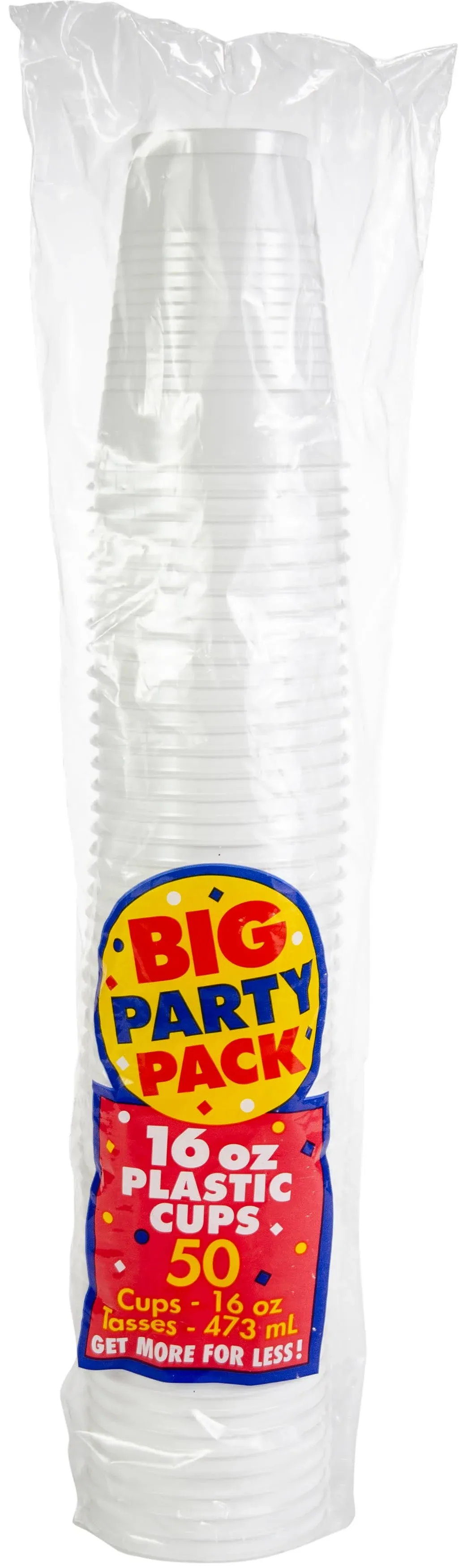 White Plastic Cups, 18oz, 50ct