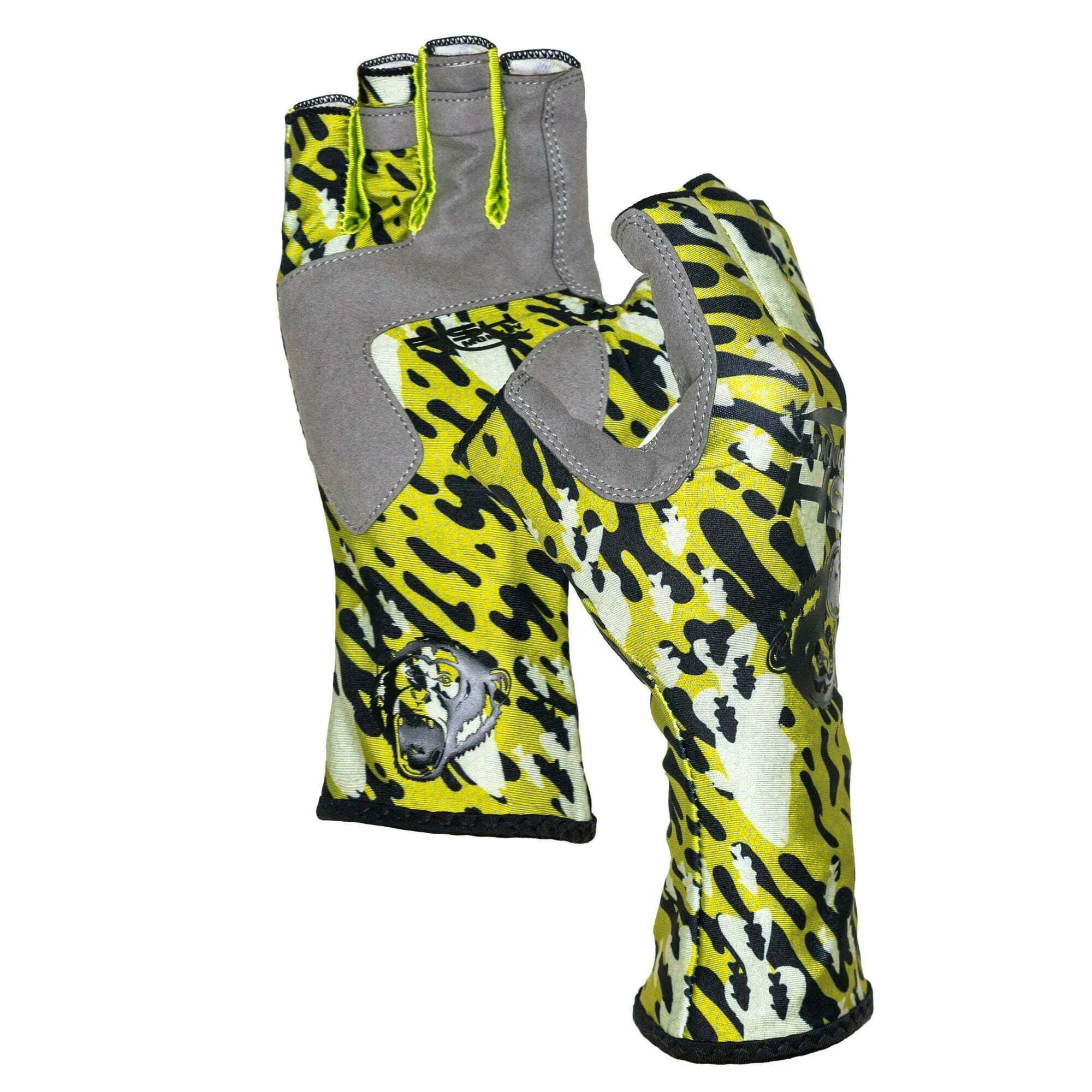 Fish Monkey Half Finger Guide Glove Blue Water Camo