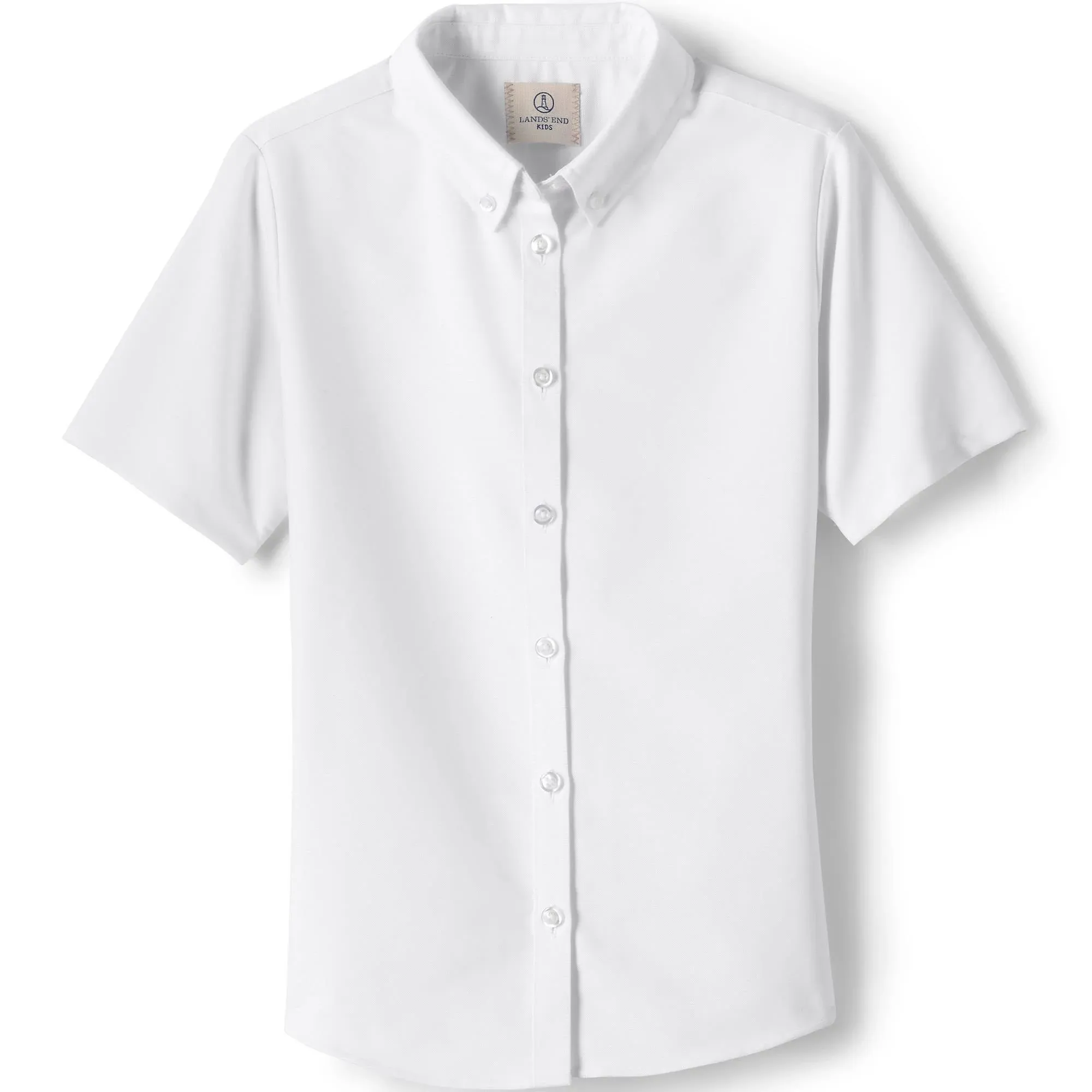 Lands&#x27; End Women&#x27;s Short Sleeve Oxford Dress Shirt,   NWT