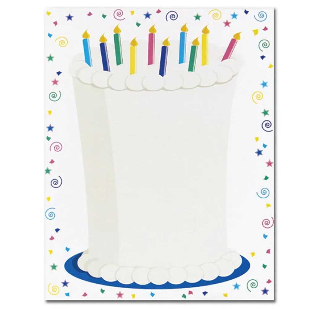 Stationery Letterhead, Cake, 8.5x11", PK80