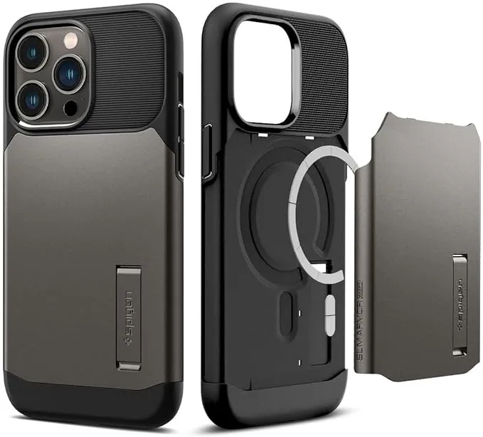 Spigen Slim Armor (MagFit) Designed for iPhone 14 Pro Max Case (2022) - Gunmetal