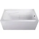 Aqua Eden VTAP543023R 54-Inch Acrylic Alcove Tub with Arm Rest and Right Hand Drain Hole, White