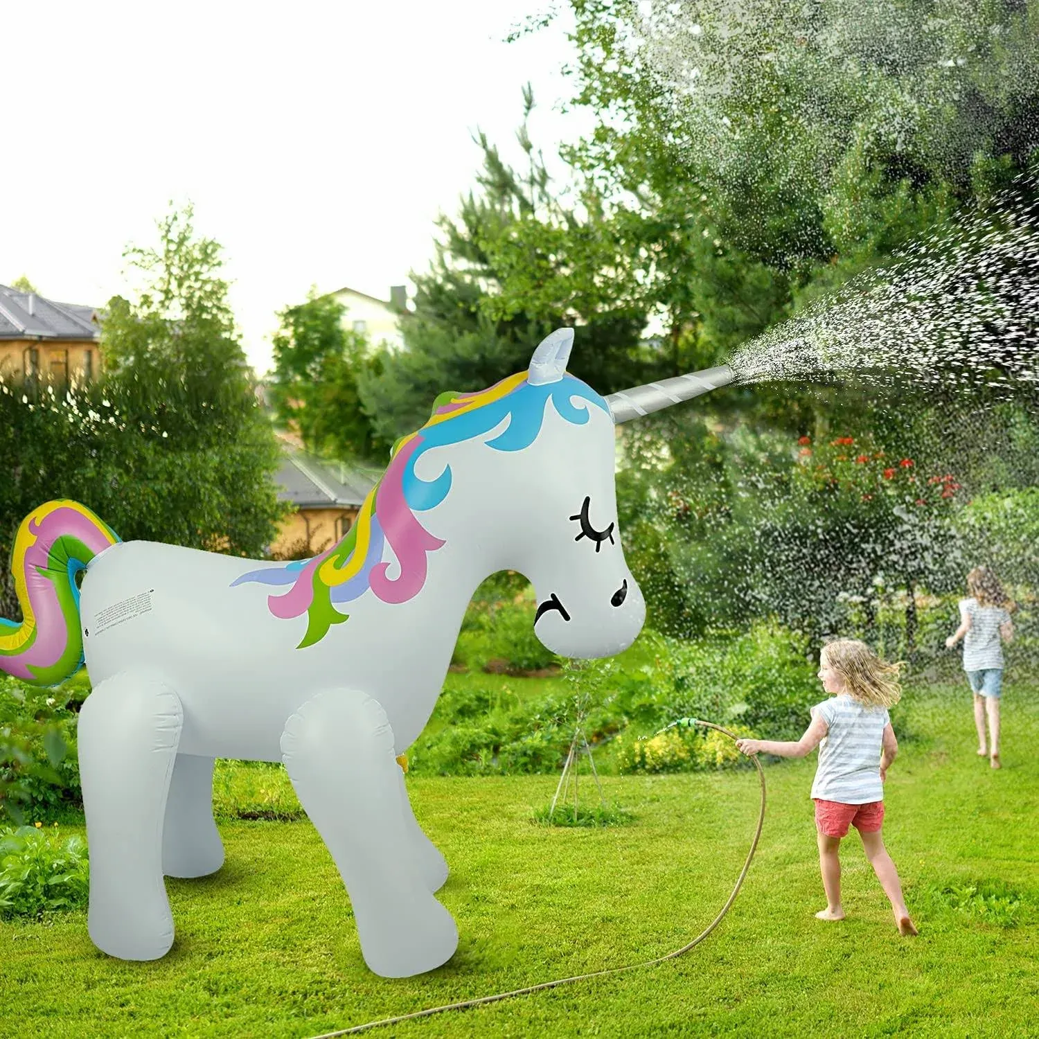 Float Joy Giant Inflatable Unicorn Sprinkler Unicorn Water Toys for Summer Yard and Outdoor Play Kids and Adults Summer Party Favorite