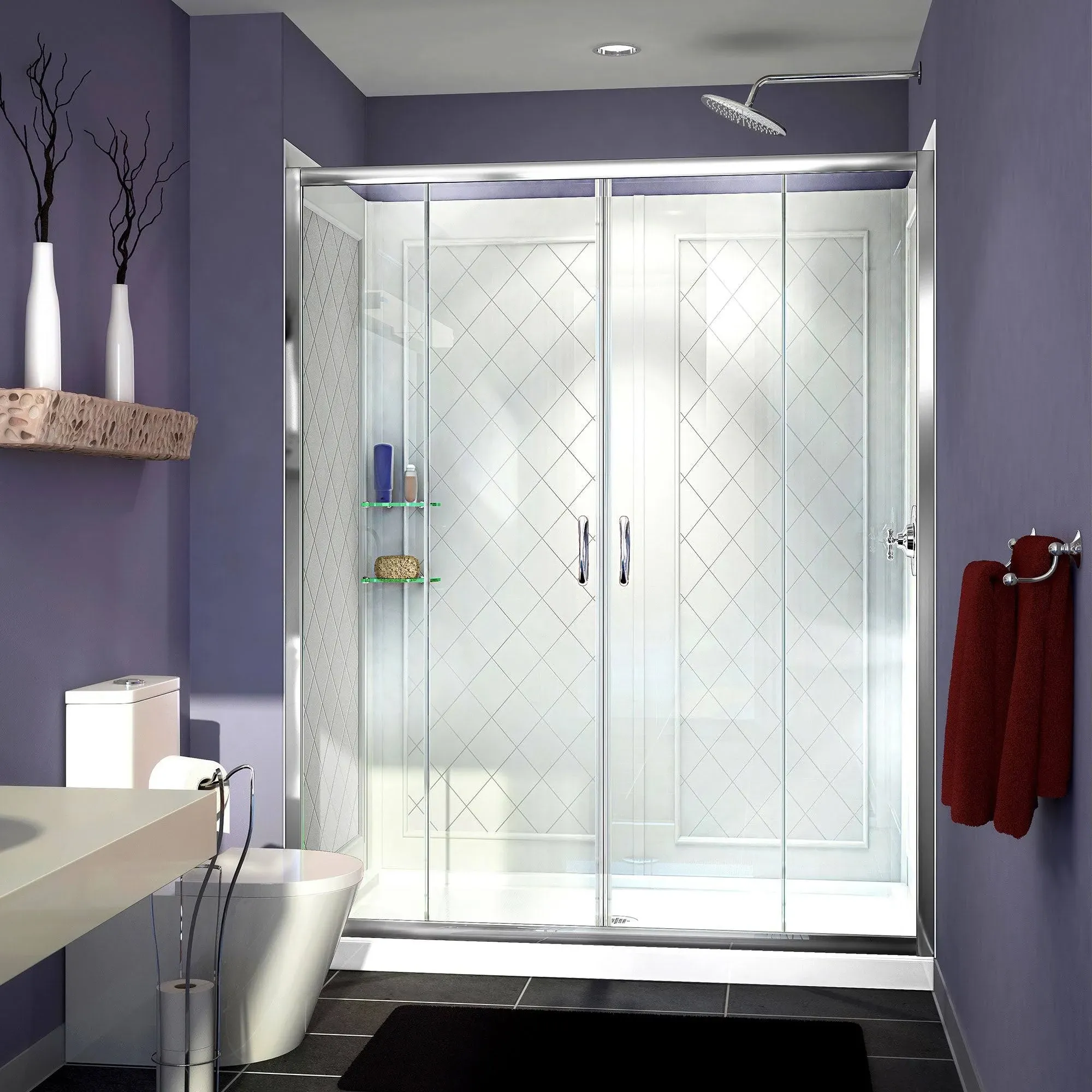 DreamLine Visions Frameless Sliding Shower Door, 36 in. by 60 in. Single ...