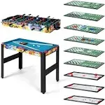 Giantex 12-in-1 Multi Game Table, 48 Inch Combination Game Tables with Foosball, Hockey, Ping Pong, Pool, Chess, Bowling, Checkers, Shuffleboard