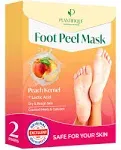 Plantifique Foot Peel Mask with Peach 2 Pack Foot Mask Dermatologically Tested - Repair Heels & Removes Dry Dead Skin for Soft Baby Feet - Exfoliating Foot Peel Mask for Hard Skin - Peeling