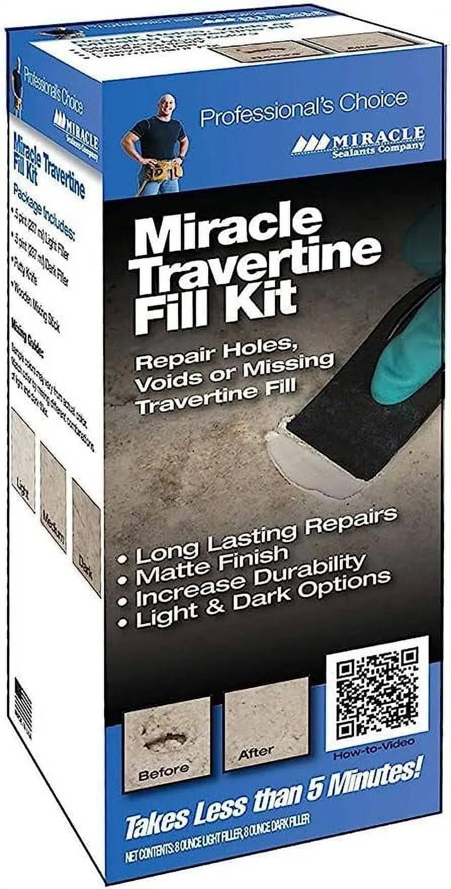 Miracle Sealants Miracle Travertine / Limestone Chip & Crack Fill Repair Kit