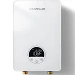 CAMPLUX Tankless Water Heater Electric 6kW at 240 Volts, Instant Water Heater Under Sink Self Modulating Technology, White