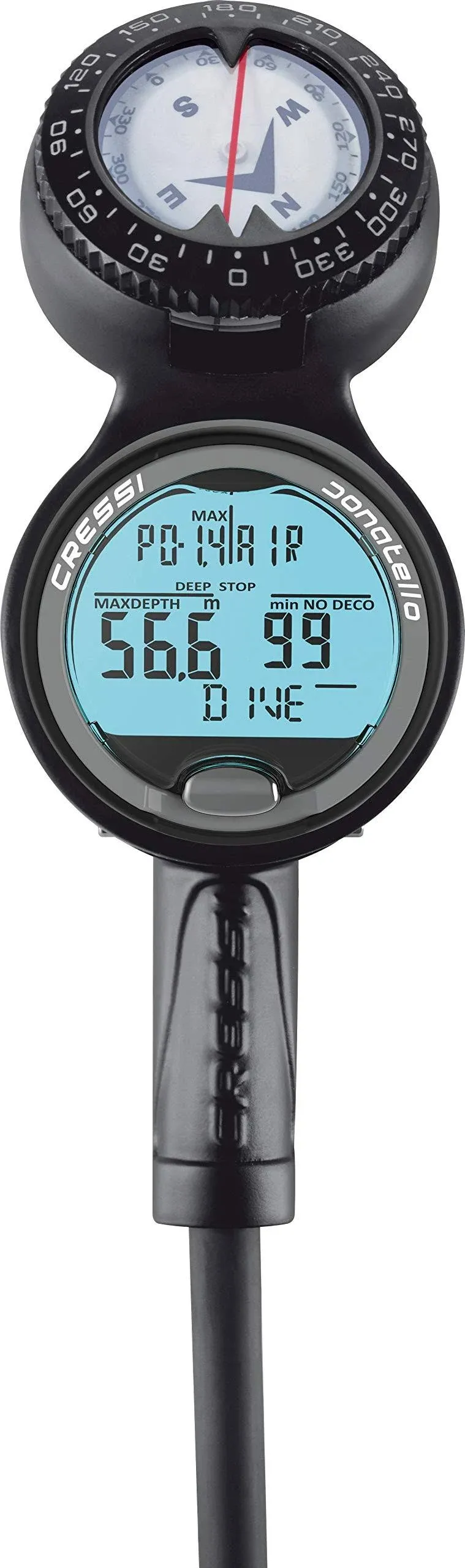 Cressi Scuba Diving Computer Console - Pressure Gauge, Compass - Console Donatello 3: made in Italy