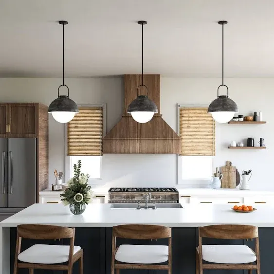 Harper pendants,Matte Black | Opal Matte Glass D15-3/4" x H19-7/8"