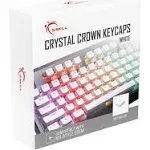 G.SKILL Crystal Crown Keycaps - Keycap Set with Transparent Layer for Mechanical Keyboards, Full 104 Key, Standard ANSI 104 English (US) Layout - White