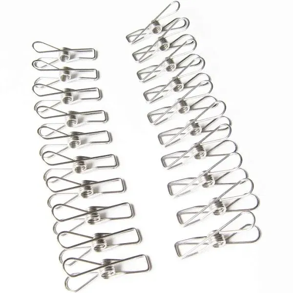 20Piece Stainless Steel Wire Multi-Purpose Clips, Set of 20 Stainless Steel Clothpins