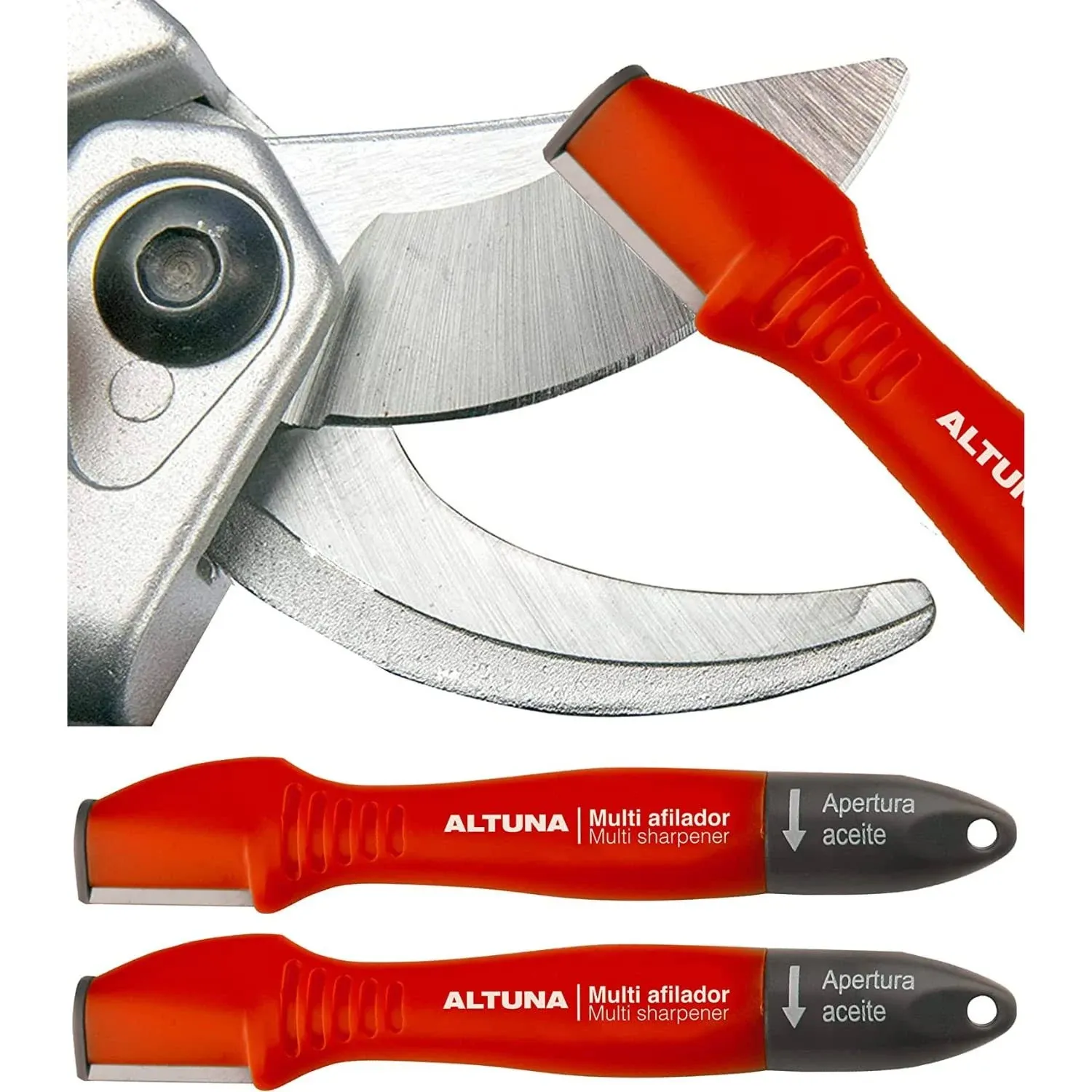 Altuna Pocket Blade Sharpener for Garden Tools with Tungsten Carbide Blade, 2 Pack - Universal Tool Sharpener for Pruning Shears, Hedge Scissors, Clippers, Pocket Knives, and More