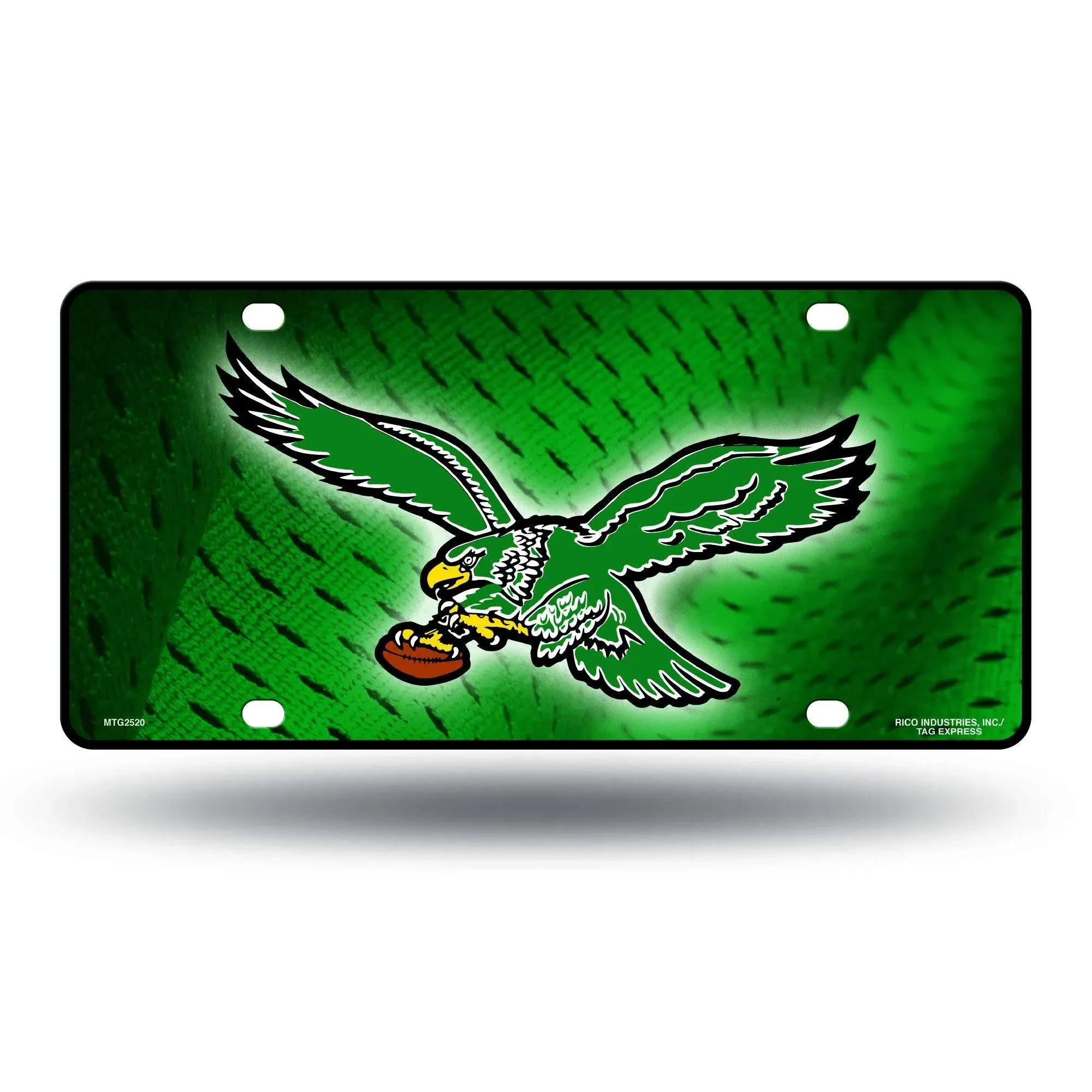 NFL Philadelphia Eagles - Green Retro Metal License Plate Tag, 6 x 11.5-inches