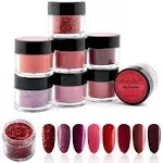 Honey Joy 8pcs/set Fine Dipping Powder Dip Kit Powder Nail Color System, Dark Red ...