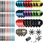 Dart Accessories Kit Including Aluminum Dart shafts,Dart Flights, Flight Savers, Sharpener, O-Rings -Bulk Pack of 104 Pieces