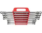 TEKTON Long Flex Head 12-Point Ratcheting Box End Wrench Set with Holder