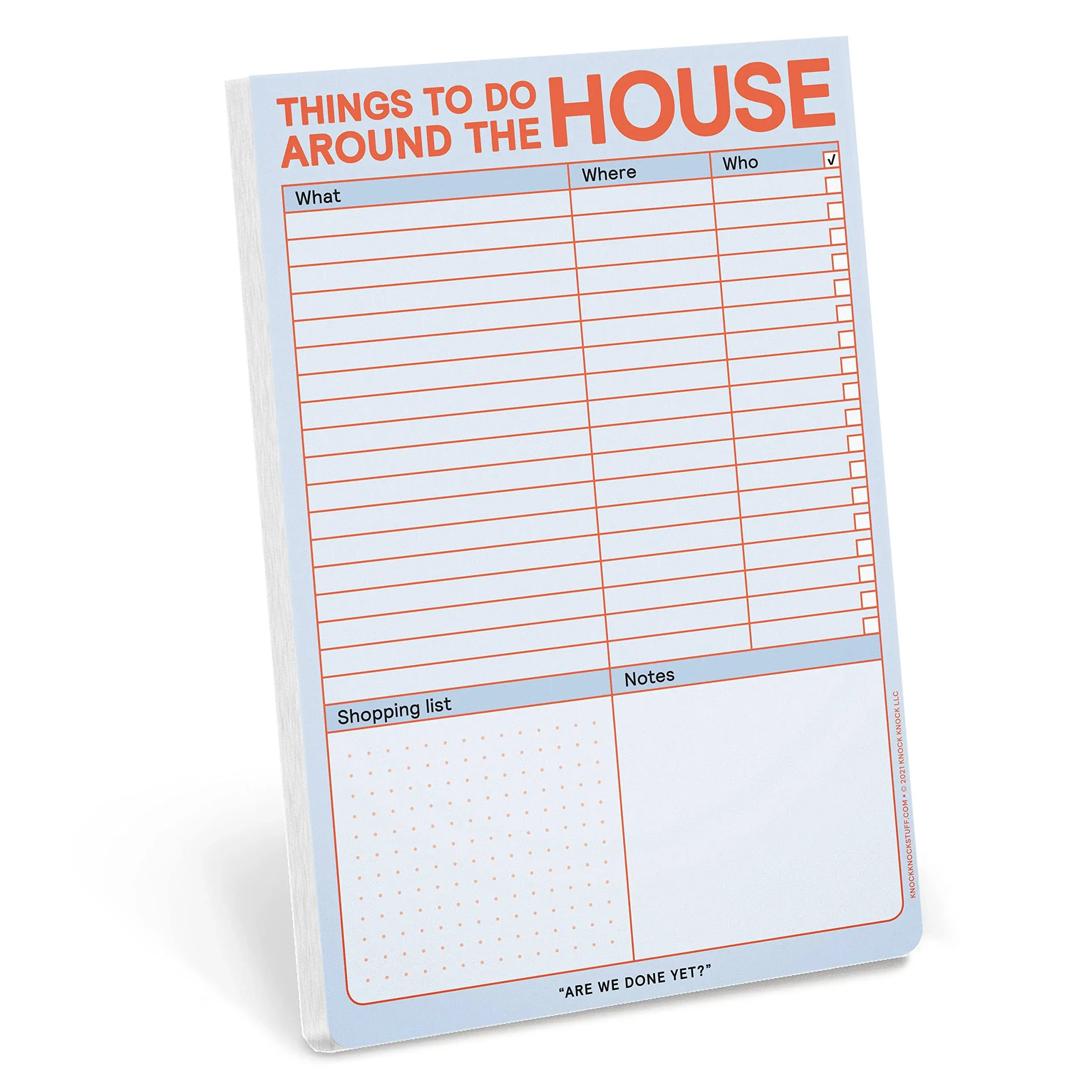 1-Count Knock Knock Things to Do Around the House Pad with Magnet, Honey Do List Note Pad & Shopping Grocery List Pad, 6 x 9-inches (Pastel Edition)