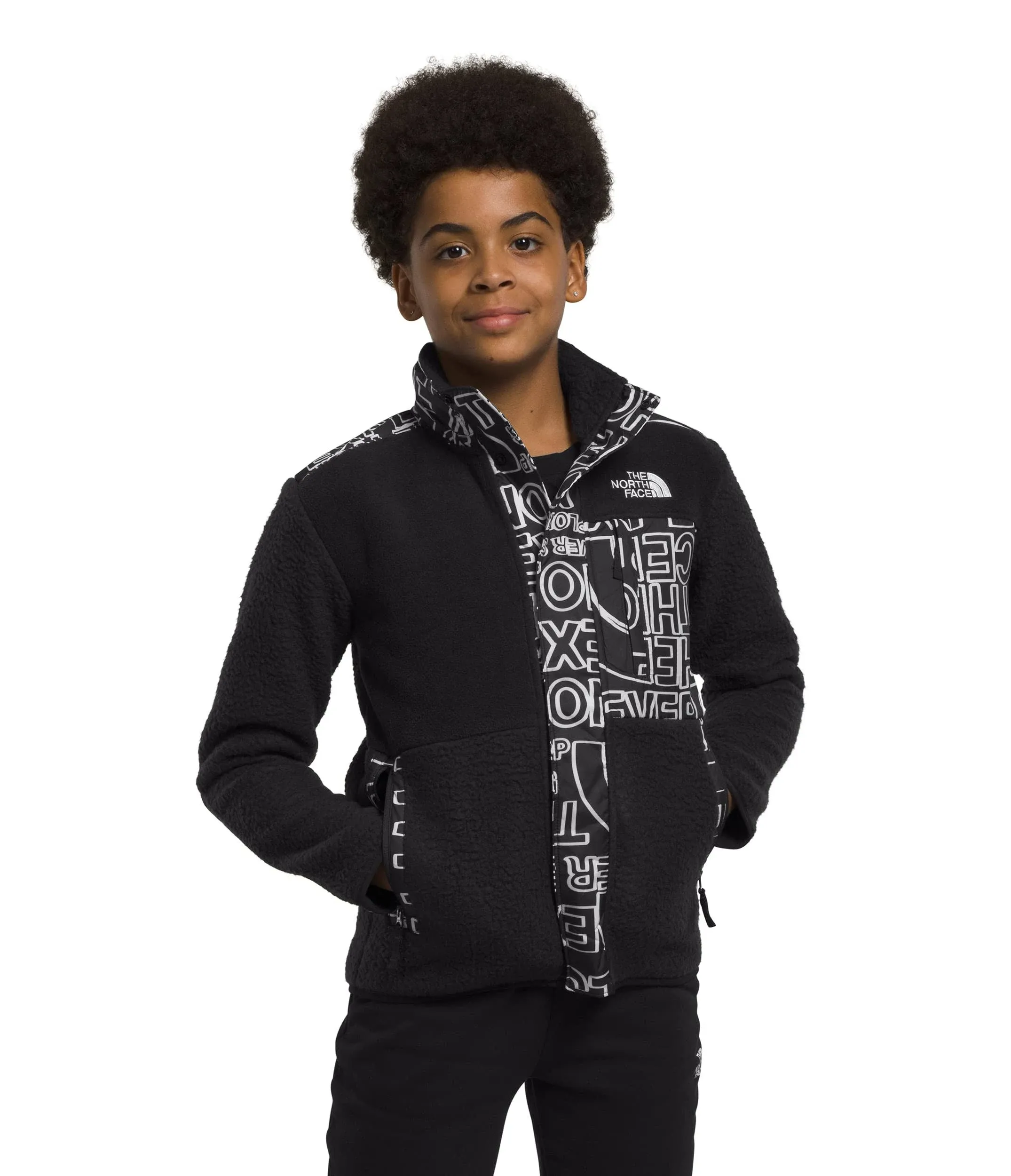 The North Face Boys' Forrest Fleece Mashup Jacket, Large, Black