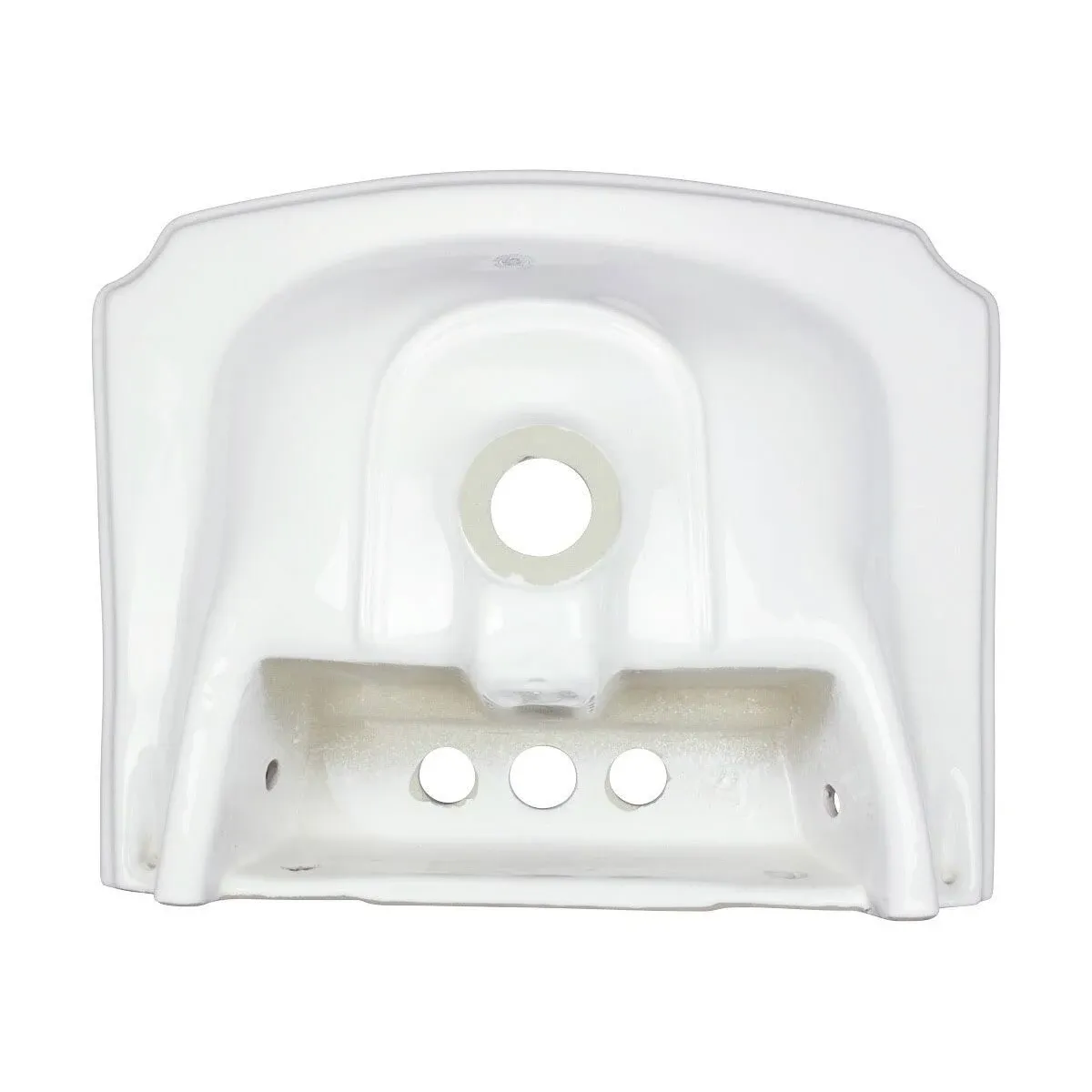 Cloakroom 19" Pedestal Combo Bathroom Sink in White with Overflow