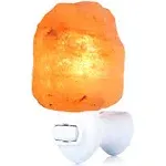 Himalayan Salt Lamp Night Light Plug in, Certificated 360 Degree Rotatable Wall Plug with Extra 2 Replacement Bulbs Bathroom Bedroom Night Light, Pink Crystal Rock Salt Hand Crafted