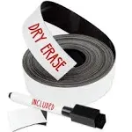 Dry Erase Magnetic Strips - 1 inch x 25 Feet Magnetic Tape Roll - Blank Write On Magnets - Sticky Labels and Stickers - Writable Flexible Magnet