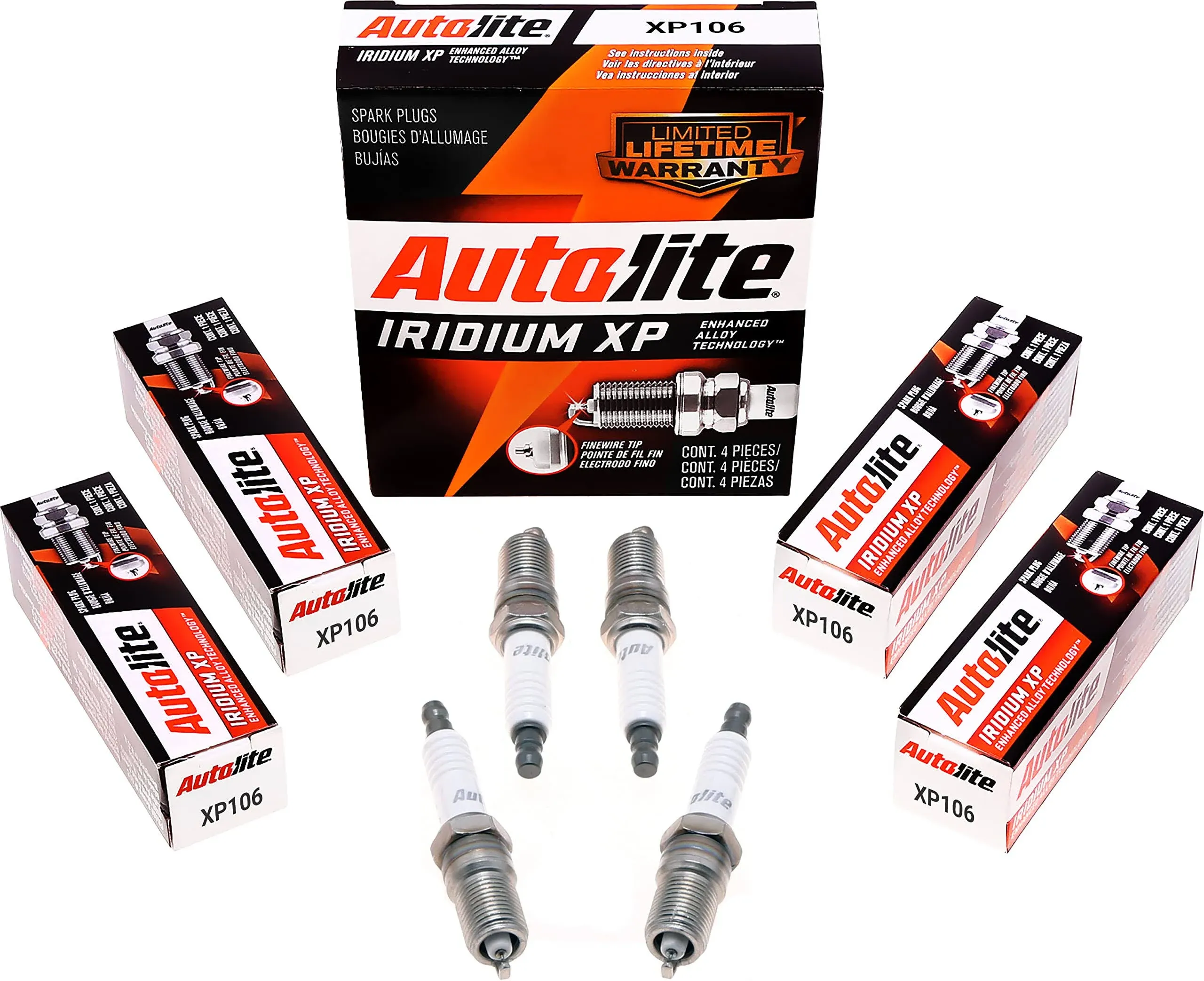 Autolite Iridium XP Automotive Replacement Spark Plugs, XP106 (4 Pack)