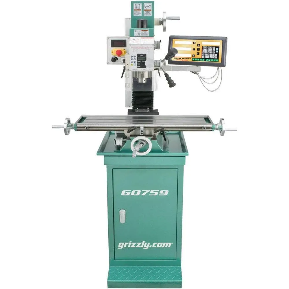 Grizzly G0759 - 7" x 27" 1 HP Mill/Drill with Stand and DRO