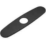 OWOFAN Hole Cover Deck Plate Escutcheon for Bathroom or Kitchen Sink Faucet Single Hole Mixer Tap 10 inch Stainless Steel Black WF-4102R