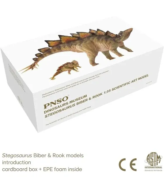 PNSO Dinosaur Museums Series (Stegosaurus Biber & Rook 1:35 Scientific Art Models)