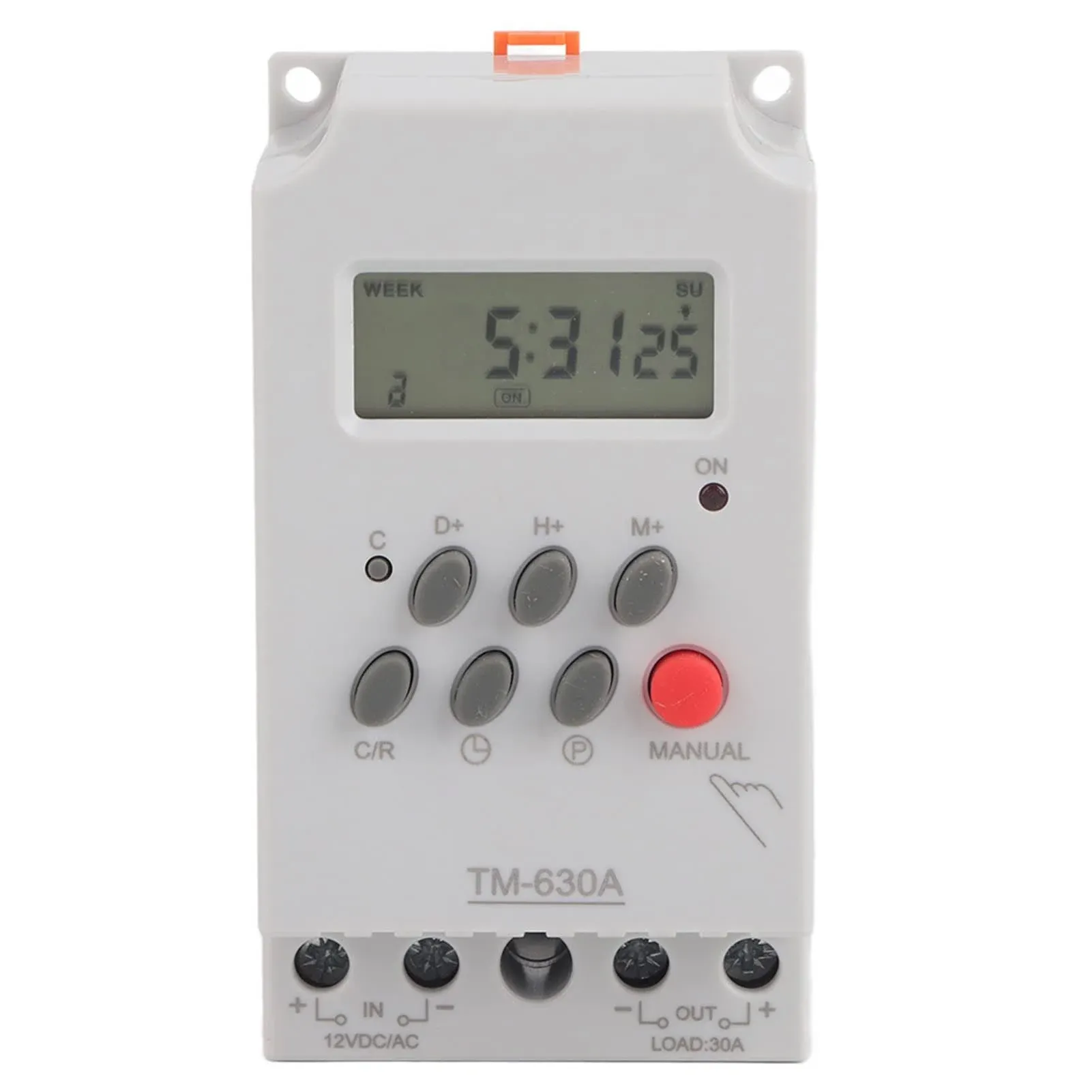 TM630A 12V DC Mini LCD Digital Microcomputer Control Power Timer Switch for Advertisement Light Box/Street Lamp/Oven/Broadcasting Equipment(DC 12V)