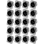 GLS Audio XLR Male Jack Chassis Panel Mount 2 Screw D Series XLR Male 20 PCS