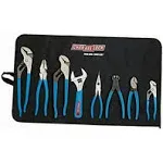 Channellock TOOL ROLL-8 8 Piece Professional Pliers Set w/ Tool Roll | Fast Release Vinyl Pouch Features Long Nose, Diagonal Cutter, Linemen's, End Cutting , Adj Wrench & Tongue and Groove (3) , Blue