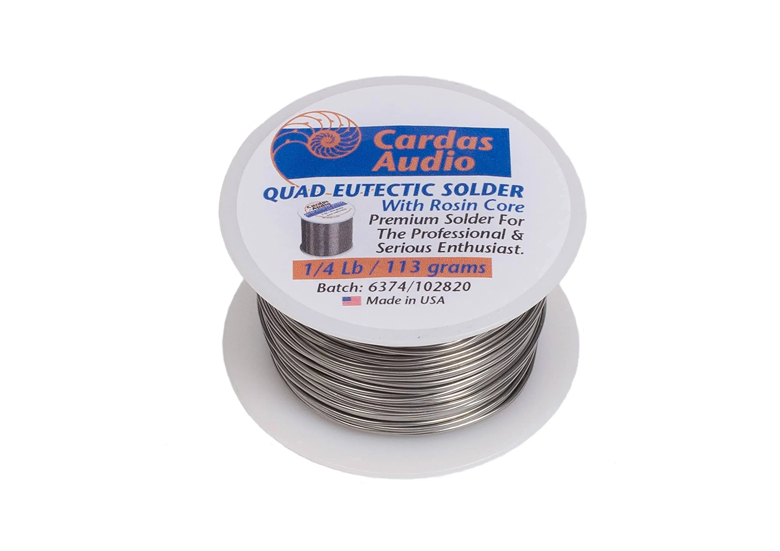 Cardas Soldering Wire Quad Eutectic Silver Solder with Rosin Flux 1/4 lbs (113g)