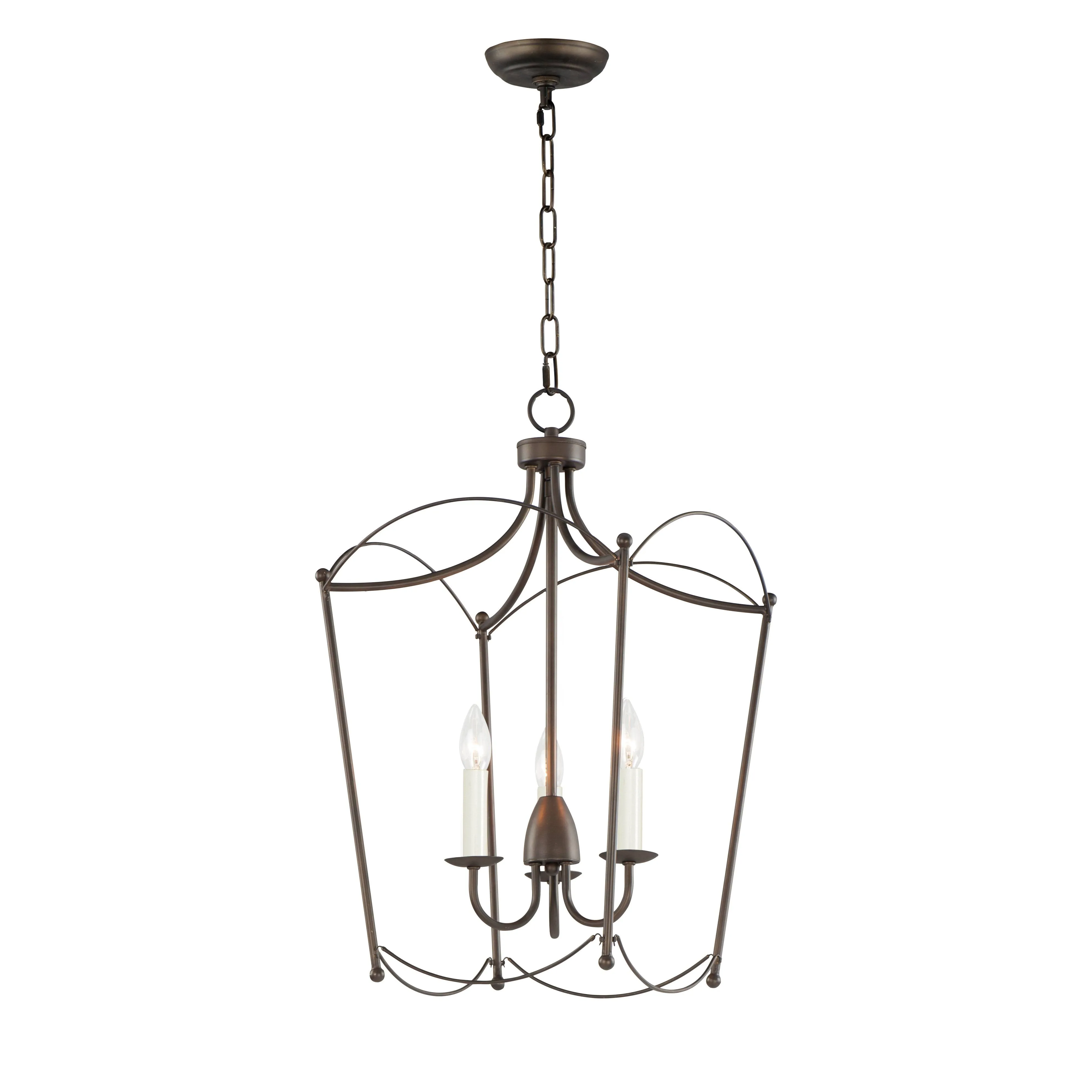 Maxim Three Light Pendant in Chestnut Bronze from the Plumette collection - 12163CHB