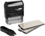 ExcelMark Self-Inking DIY Custom Rubber Stamp Kit - Personalized Stamper for Business or Home - Address Stamp, Message Stamp, and More